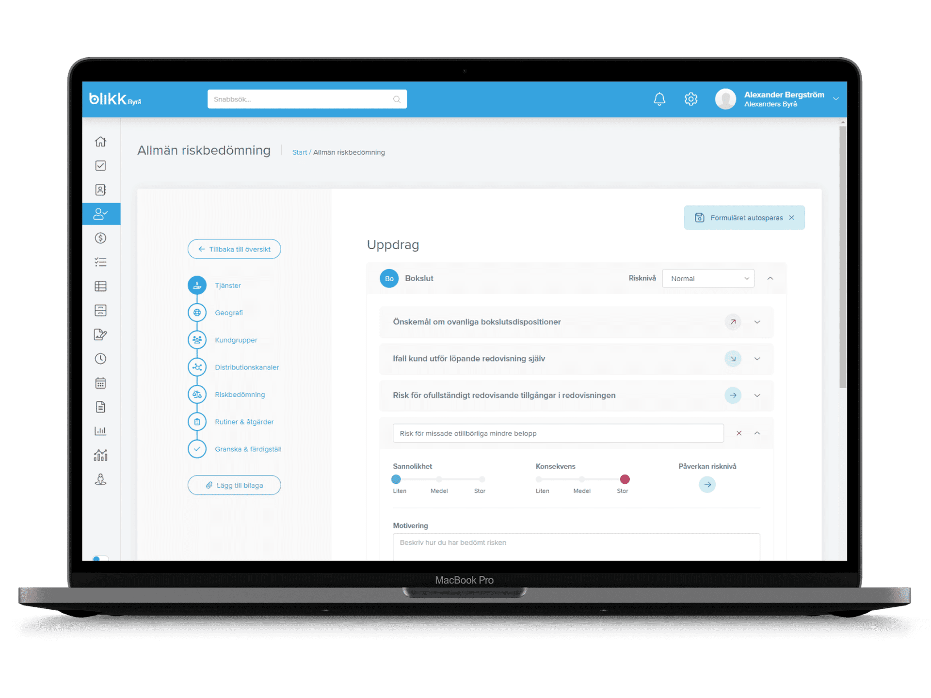 Blikk KYC & AML skärmdump 2