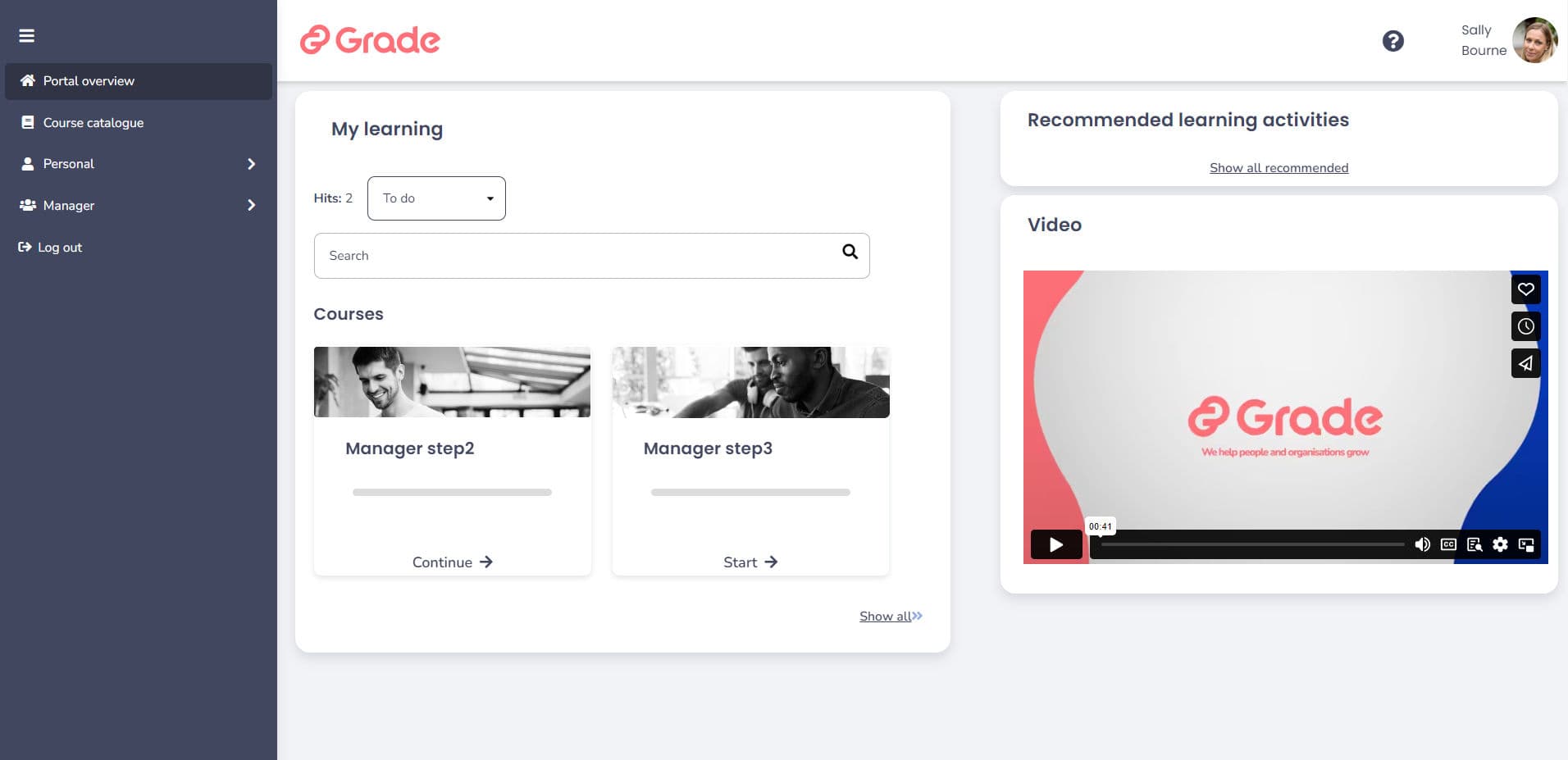 Grade Onboarding skärmdump 1