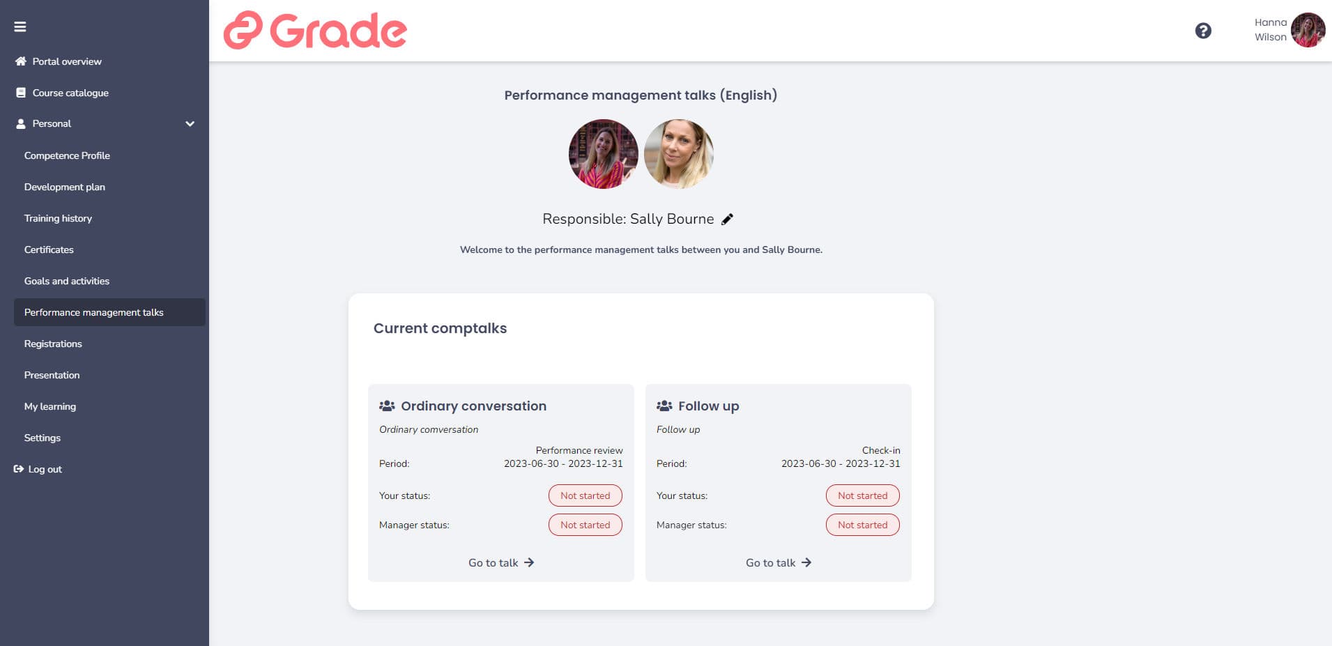 Grade Performance skärmdump 2