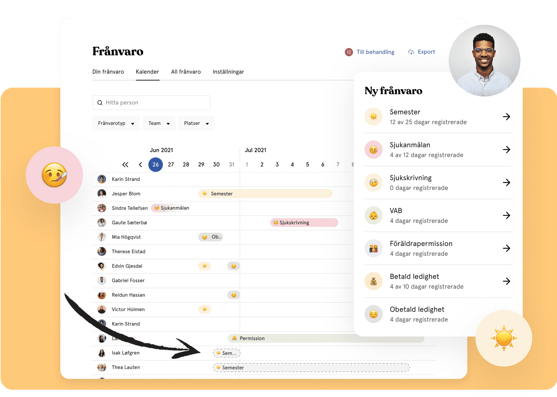 huma - frånvaro product page