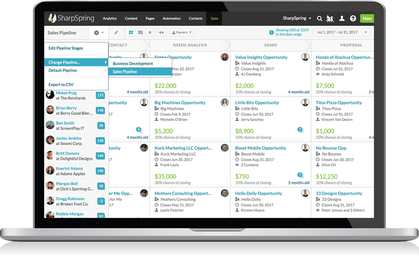 Sharpspring crm pipeline