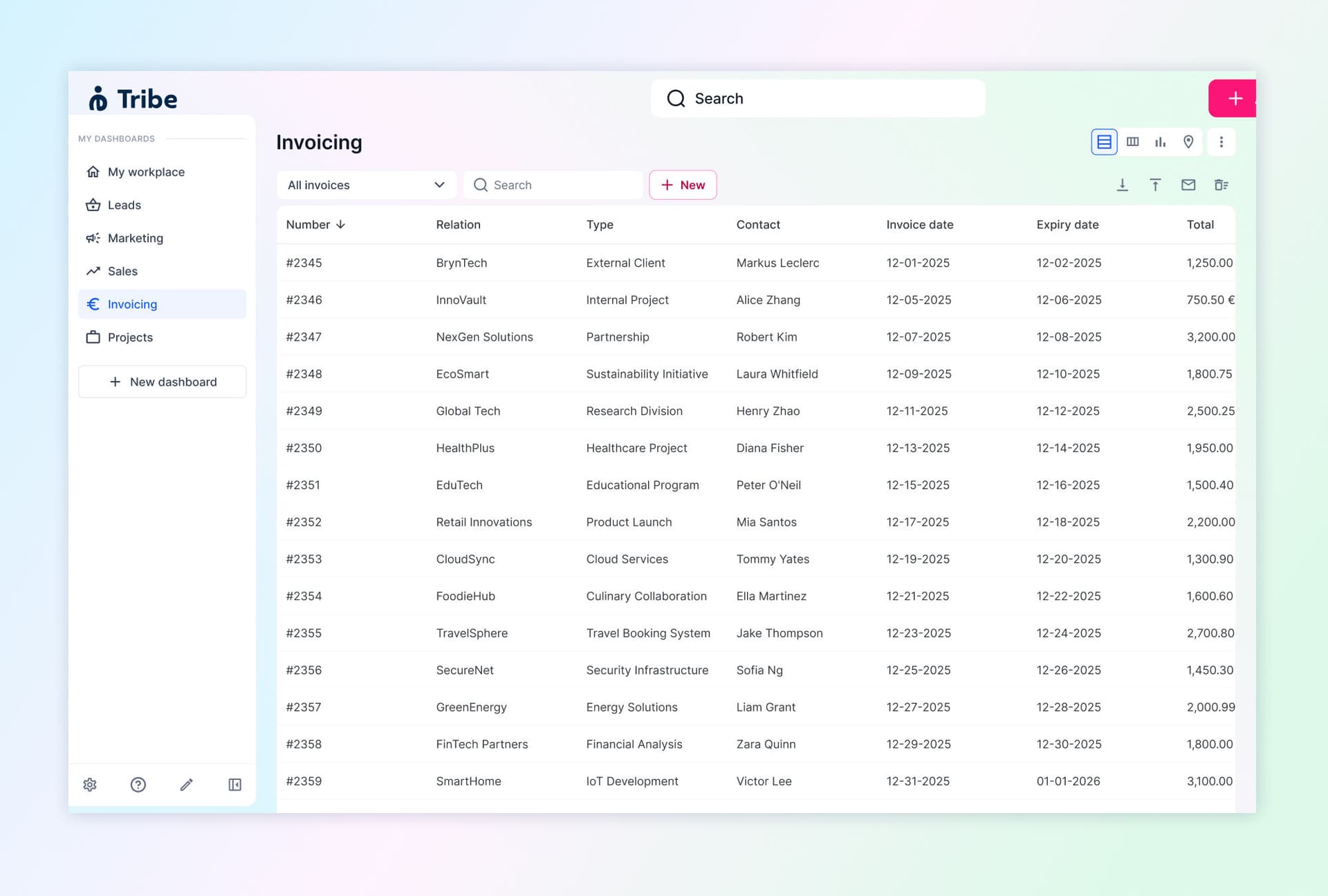 Tribe - Invoicing