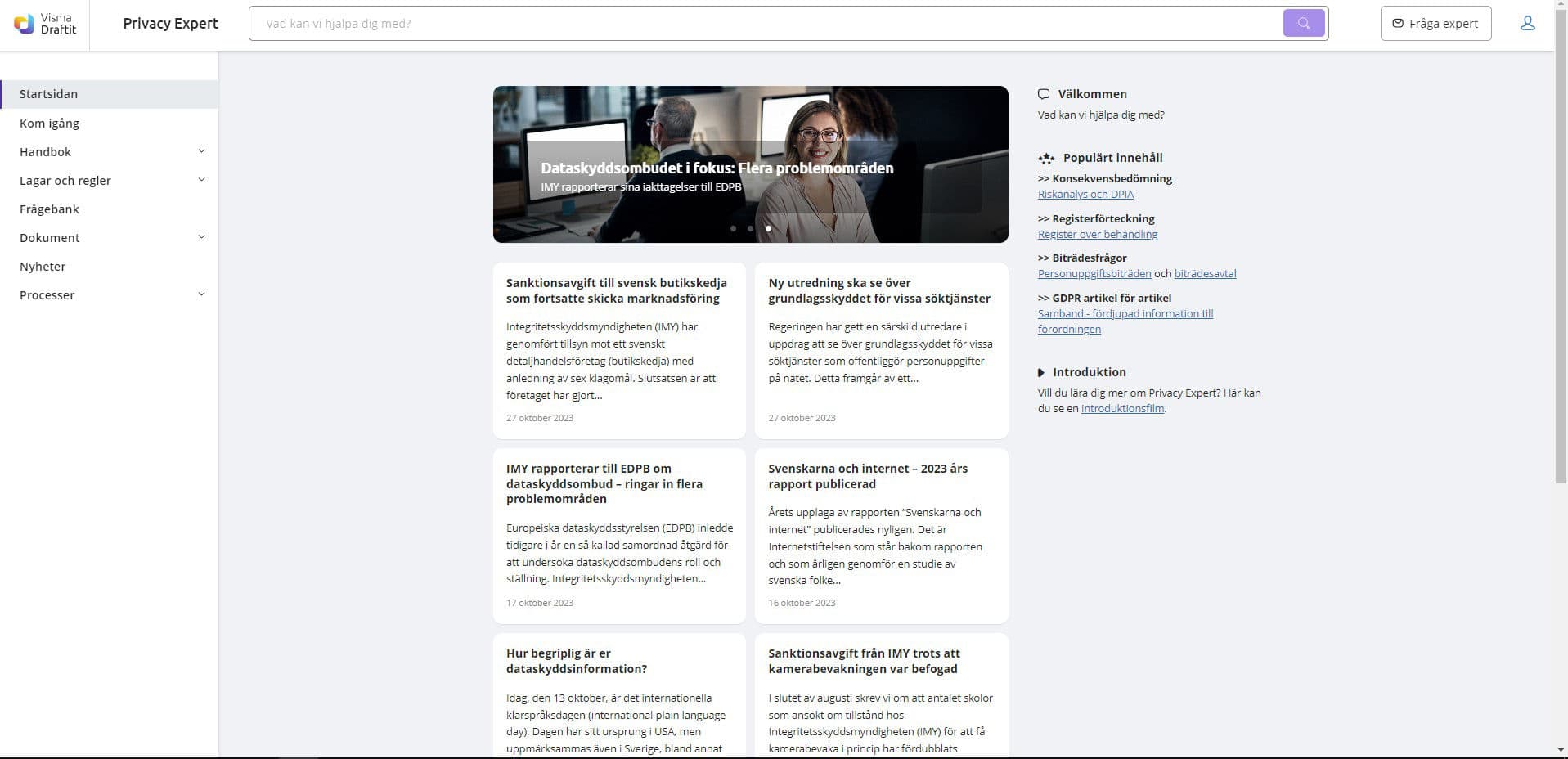 Visma Draftit Dataskydd skärmdump 1