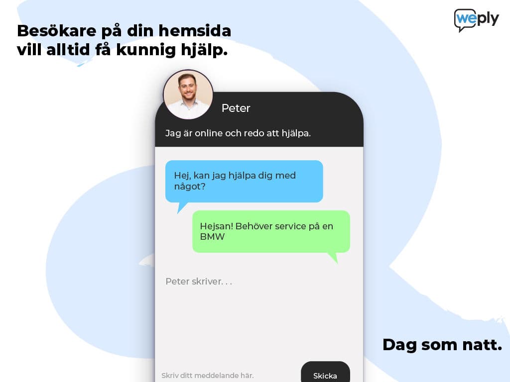 Weply - Besökare på din hemsida vill alltid få kunnig hjälp