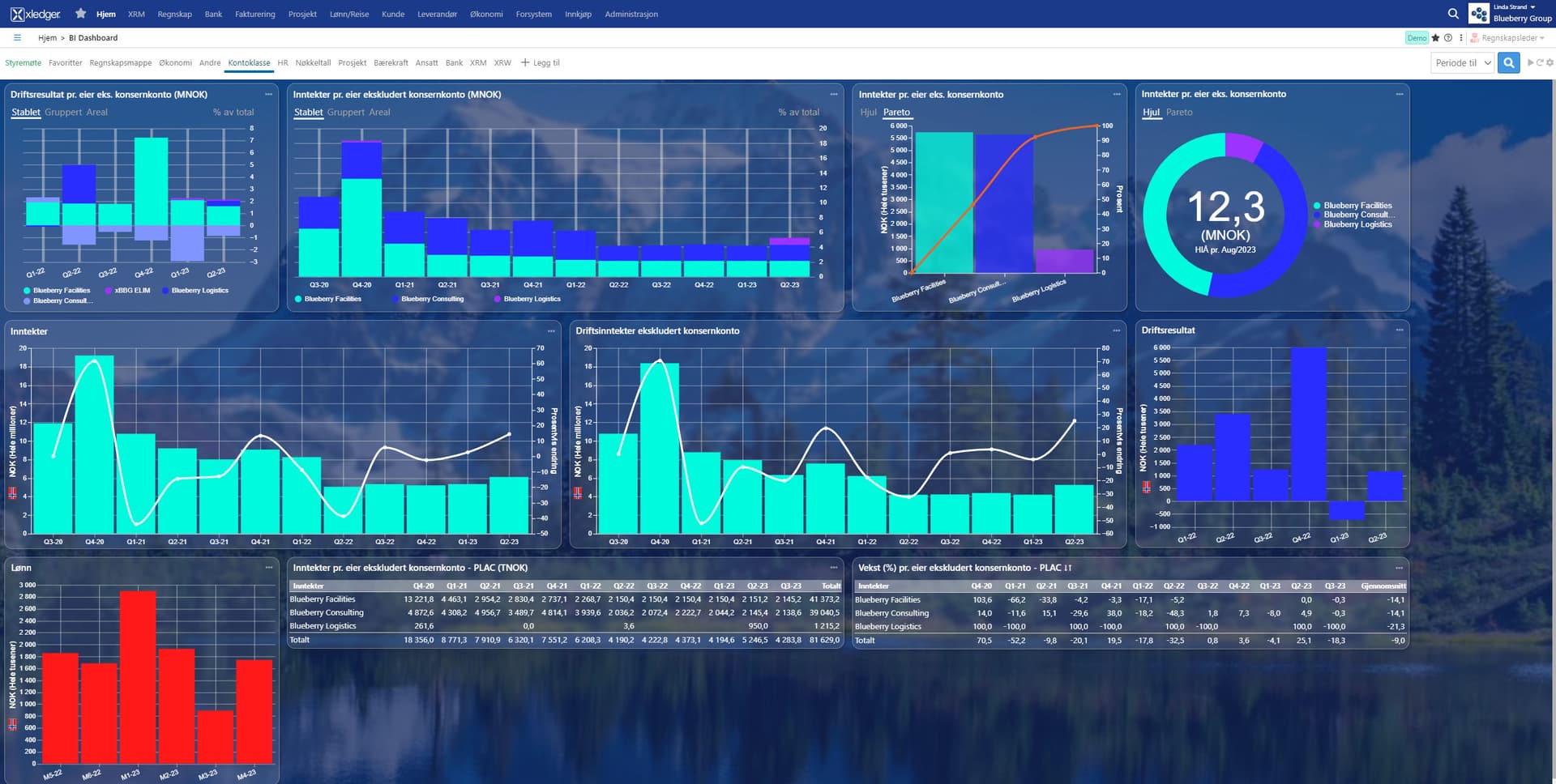2 Dashboard CFO økonomi  kontoklasse